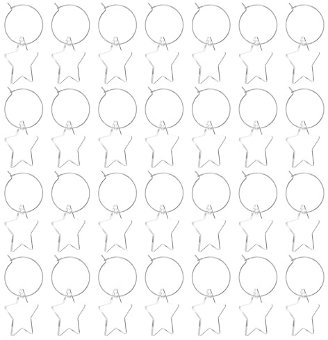 EXQUIMEUBLE 30pcs Acrylic Heart Wine Glass Charm Markers Reusable Drink Identifiers for Wedding Party Gathering