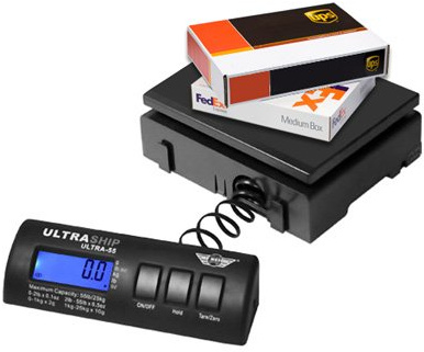 My Weigh Waage ULTRASHIP 55 schwarz + Netzteil Paketwaage Briefwaage Küchenwaage