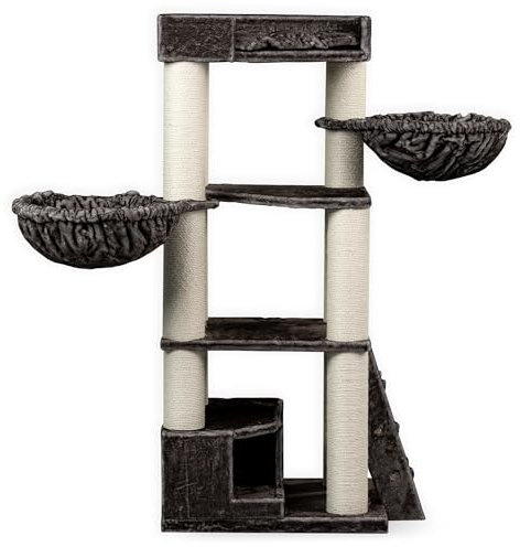 Arbre a Chat XXL geant Corner Coon Taupe Gris griffoir Arbres pour Grand Gros Maine Coon Chats Solide à Grande Taille Original Design Moderne de Luxe Adulte