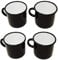 4 tazas de metal esmaltado - Negras y blancas - 400 ml