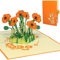 LINPOPUP® Pop-Up Karte Blume - Mohn - Geburtstagskarte - 3D Blumenkarte für Frau, Mutter, Freundin als Geburtstagskarte, Gute Besserung, Muttertagskarte, Danke, Viel Glück, Mohn Blume, N354