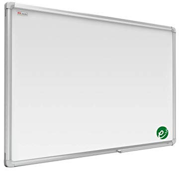 ALLboards Magnetisches Whiteboard, Ceramic Emaillierte Oberfläche 120x90cm Magnettafel mit Alurahmen Premium EXPO, Trocken Abwischbar, Projektionswand