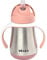 BÉABA, Biberon/Tasse d'apprentissage /Gourde Bébé 2 en 1 Inox, Paille Enfant, 100% étanche, Anti-fuite, Facile à Ouvrir, Poignées amovibles, Matière, Sain, Solide, 250 ml, Rose