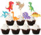 Unimall 28 Stück Dinosaurier Cupcake Topper Picks Dinosaurier Cake Topper für Kinder Geburtstag Baby Shower Party Dekorationen Zubehör