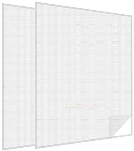 infactory Insektengitter: 2er-Set Fliegengitter mit Fenster-Zugang, 150 x 180 cm, weiß (Insektenschutz für Dachfenster, Fliegen-Netz, Spinner)