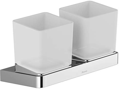 Doppel Zahnputzbecherhalter mit Wandbefestigung | Badzubehör | Chrom | TD 220 | RAVAK