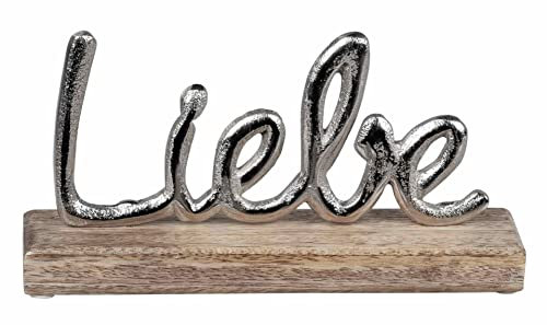 Formano Schriftzug Liebe 13x23cm Alu - Mango - Holz