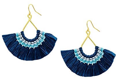 Creme Red Fan Earrings