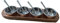 Copper Chutney Tray Relish Condiment Serving Set 4 Pot Pickle Set 9 pcs Wood Base Set Restaurant Serving