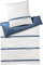 Joop! Wendebettwäsche Logo Stripes Mako-Satin blau Größe 155x220 cm (80x80 cm)