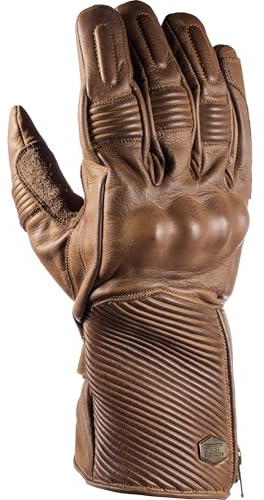 Spirit Motors Motorradhandschuhe lang Motorrad Handschuh David Deckhand WP Lederhandschuh lang braun 9, Herren, Lifestyle, Ganzjährig