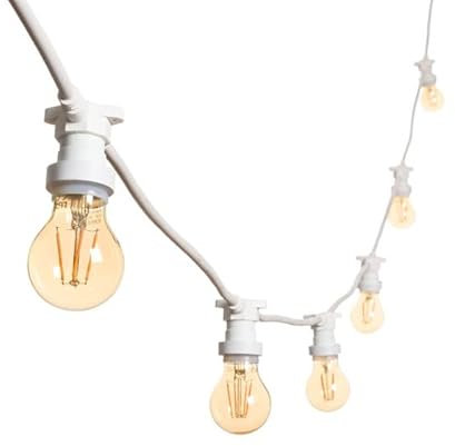 30M Guirlande Lumineuse Exterieure E27 30 Douilles 3 * 10 Metres, 30 Ampoules S14 LED 2W (= 15W), Blanc Câble Extensible Jusqu'à 500M IP54 Exterieur Jardin Mariage | 30M, BLANC, 30 Ampoules