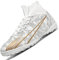 VLOOKST Fußballschuhe Herren High Top Trainingsschuhe Cleats Athletics Jugendliche Erwachsene Professionelle Fussballschuhe Outdoor Sport Football Schuhe Weiß EU 35