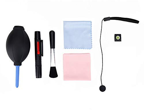 Kit de nettoyage professionnel pour appareil photo, 7 en 1 outils de nettoyage d'objectif d'appareil photo accessoires de nettoyage accessoire de photographie avec brosse d'objectif souffleur de pouss