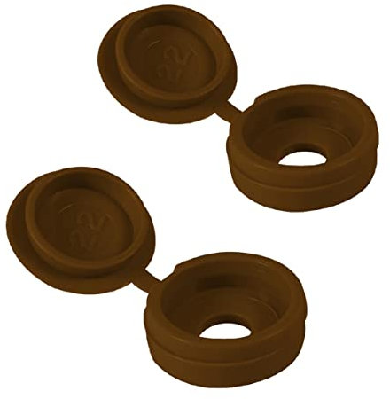 80 x Brown Fold Over Plastic Hinged Screw Caps / 17mm Large Cups & Covers