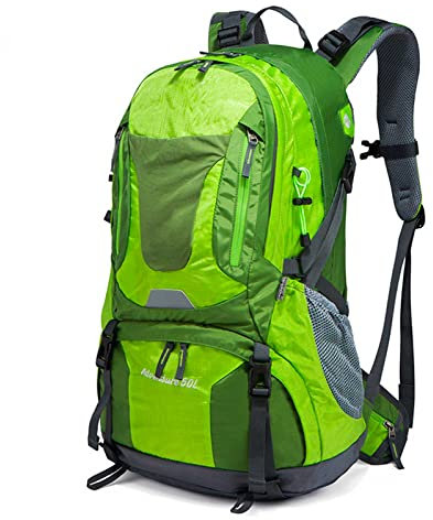 Wanderrucksack,50L Groß Kapazität Wasserdicht Ultraleichter faltbarer Rucksack Trekkingrucksack Fahrradrucksack,Outdoor Multifunktionaler Wanderrucksack Wandern Radfahren Reiten Bergsteigen Daypack