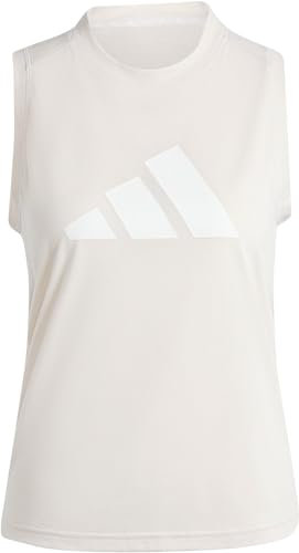 adidas Damen Train Essentials Big Performance Logo Training Tank Top Tanktop, Putty Mauve/White, L