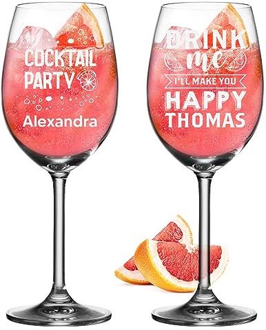 polar-effekt Sarti Spritz Juego de 2 vasos para aperitivos de 460 ml con grabado – regalo personalizado para colegas y amigos cumpleaños – para Aperol, Lillet y vino