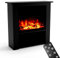 GLOW FIRE Elektrokamin mit Heizung und Kaminfeuer (Standkamin THEBE) - elektrischer Kamin mit LED-Feuer in 3 Farben, Heizlüfter, Holz-Deko & Fernbedienung, 86x85x30 cm, Schwarz