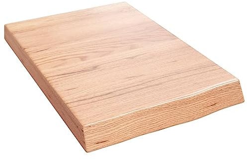 vidaXL Waschtischplatte, Multifunktional Arbeitsplatte mit Naturkante, Waschtischkonsole Tischplatte für Badezimmer, Holzplatte Platte, Hellbraun 40x60x(2-6) cm Massivholz Behandelt