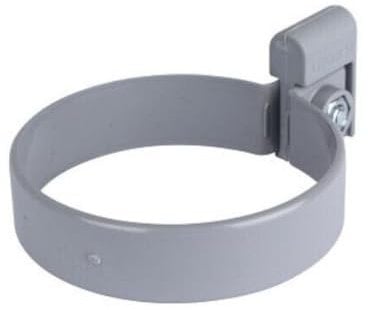 Marley Regenrinnen System Dachrinnenteile DN 75 Fallrohrsystem Grau RAL 7040 Dachrinnenset aus PVC (2 x Rohrschelle)