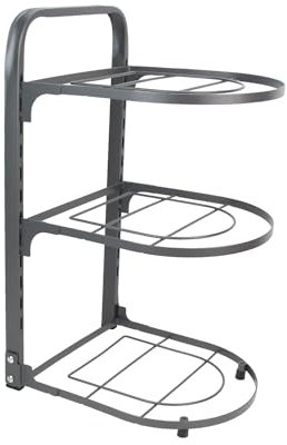 FOKAI Organizzatore regolabile a 3 livelli, organizer per pentole e padelle per armadietto, organizer per cucina di alta qualità e ripiani di stoccaggio, organizer per coperchi