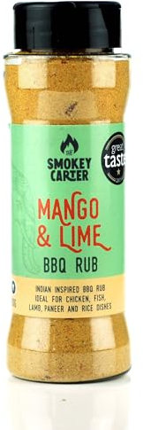 Spiced Mango & Lime BBQ Rub Shaker | The Smokey Carter - 2017 Great Taste Award Winner | Tasty Indian Inspired Seasoning | Ideal for Barbecue Chicken & Kebabs