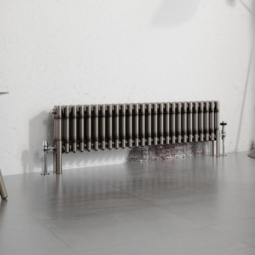 Warmehaus 300x1192mm Metallo grezzo Orizzontale 3 Colonne Radiatore Tradizionale Ghisa Stile Bagno Radiatore Riscaldamento Centrale