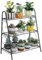 JNTMEI 3 Etagen Metall Pflanzenständer Blumentopfständer 69x63x31 cm, Mehrstöckig Pflanzenregal Blumenregal Pflanzentreppen für Zimmerecke, Wohnzimmer, Balkon, Terrasse, Hof