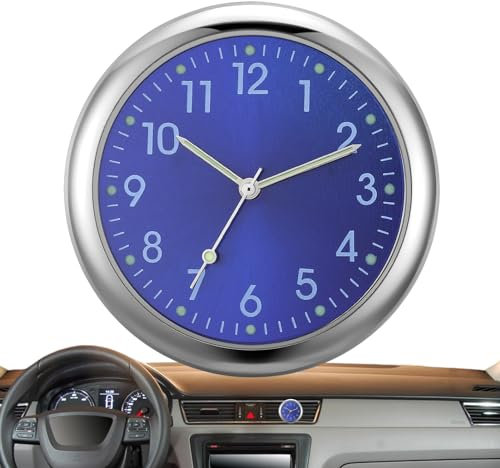 Genikeer Uhr für das Armaturenbrett im Auto - Leuchtende Auto-Armaturenbrettuhr - Quarz-Automobil-Ersatzuhren, Uhr zum Aufkleben für das Armaturenbrett, selbstklebend für Fahrzeuge im Automobilbereich
