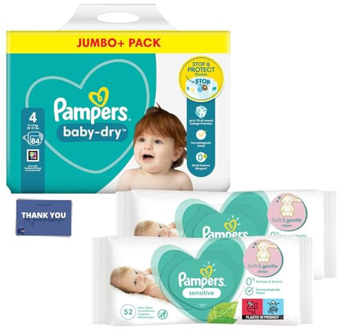 Newborn Baby Nappies with Wipes Bundle (Size 4)