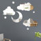 3D Wolken Spiegel Wandaufkleber Selbstklebend Acryl Deko Spiegel Aufkleber DIY Wolken Mond Stern Spiegelaufkleber Wanddekor für Kinderzimmer, Wohnzimmer,Schlafzimmer