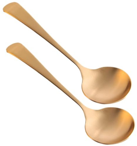 2 Pièces Cuillères de Service, Cuillère à Service Inox Cuillère à Soupe, Grandes Cuillères à Soupe de Service, Buffet Cuillère de Service, Cuillères de Table à Long Manche pour Buffet Hôtels Parti