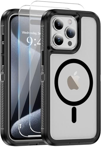 Ethanger for iPhone 13 Pro Max Case Shockproof Military Grade Protective Cover Compatible with MagSafe Heavy Duty Hard Back TPU Bumper Magnetic Phone Case, Black