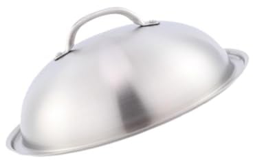 perfk Burger-Abdeckung, Bratendeckel mit Griff, 32 cm, Grill-Dampf-Abdeckung, Grill-Schmelzkuppel für Sandwiches, Kochen mit Flacher Oberseite