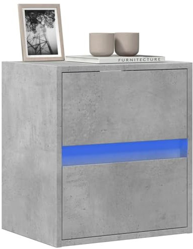 Sufrk TV Wall Cabinet with LED Lights Concrete Grey 41x31x45 cm-Wall Mounted TV Console,Television Stand for Living Room,Entertainment Room,Office,Modern Entertainment Unit