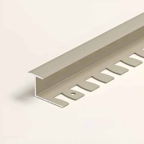 Raouoae Biegbar Abschlussprofil Für Fliesen Eloxiertem Aluminium 135cm 2 Stück Treppenkantenprofil Einfassprofil Flexibles Design Für Perfekte Abschlüsse(Ziwu grau,T-TYP_HOCH: 15.5MM)