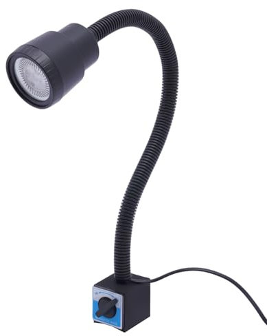 Maschinenarbeitsscheinwerfer mit Sockel IP50 600 Lumen Arbeitsleuchte mit Verstellbarem Magnetsockel für Drehbänke Fräsmaschinen Bohrmaschinen Industriebeleuchtung (Schwarz Blau)