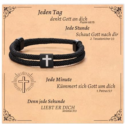 YIBONIKA Christliches Armband, Kreuz Armband für Jungs, Religiöses Geschenk Christlicher Schmuck Geschenk, mit Kreuzanhänger, Schmuck Glauben, Geschenke zur Kommunion Taufe Cross Geschenkideen