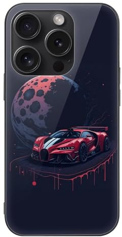 CRIVOTA Hülle Für iPhone 15 Pro - Ganz Neues Sportwagen-Design, Glas-Rückseite + TPU, Perfekte Passform, Nach Militärstandard Getestet, Kratzfest, Handyhüllen Für Jungen Und Mädchen