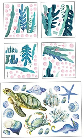 DOITOOL Lot De 2 Autocollants Muraux Motif Tortue De Mer Décoration Dintérieur Plantes