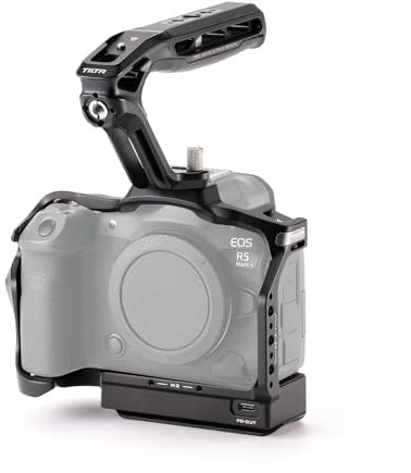 TILTA R5 Mark II, gabbia per fotocamera compatibile con Canon R5 Mark II con sistema di raffreddamento e kit base maniglia superiore Xeno - Nero TA-T68-A-B