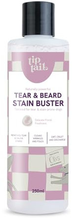 Tip Tail Dog Tear & Beard Stain Buster - Removes Tear and Saliva Stains, Cleans Wrinkles and Folds, Reduces Discolouration, Gentle Formula for Around the Eyes, Suitable for Dogs over 12 weeks (250 ml)