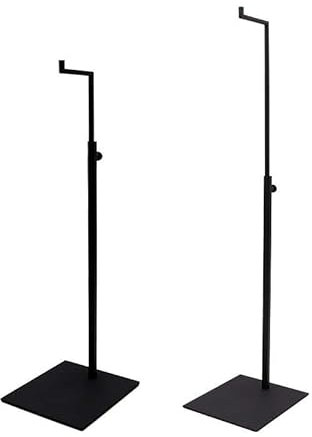 Missartist 2 Pack Double Hook Handbag Display Stand Double Hook Metal Handbag Display Rack Stand (Black-Single Hook)