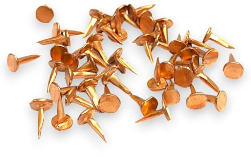 Solid Copper Cut Tacks – 10mm – Flat Head Upholstery Nails for Restoration, Boatbuilding & Craft – Rustproof, Non-Magnetic – 50g Packs