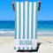 CHARMMYFASHION Strandtuch Personalisiert mit Text,Personalisiertes Strandtuch mit namen,Damen Individuelle Strandtücher Microfase Custom für Kinder,75*100 Beach Towel Personalisiert (strandhandtuch)