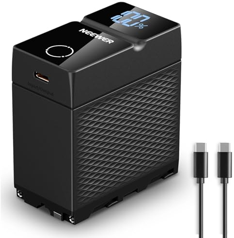 NEEWER 10500mAh NP-F970 Battery Kamera Akku Ersatzakku, PD 45W Schnellladung, OLED/USB A/USB C, für Camera Monitor Kompatibel mit Sony FX3 FX30 A7IV A7SIII Canon R5 R6 Nikon Z8, NW-F970U