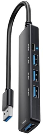 5 Port USB3.0 USB2.0 Hubs With USB Connectors For Keyboards Printer And More Compatible Devices USB C Power Port