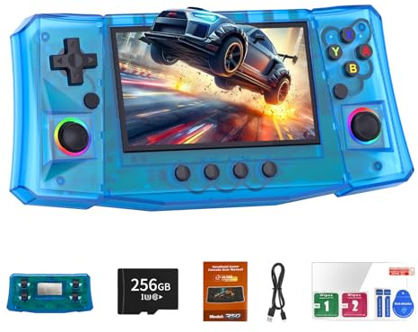 R50 Ultra 50000 in 1 Handheld-Spielkonsole, 4,5-Zoll-IPS-Bildschirm, 256GB-TF-Karte, 4000mAh-Akku, Vorgeladene Emulatoren, Linux-System, Portable Pocket-Arcade, Freunde Familie