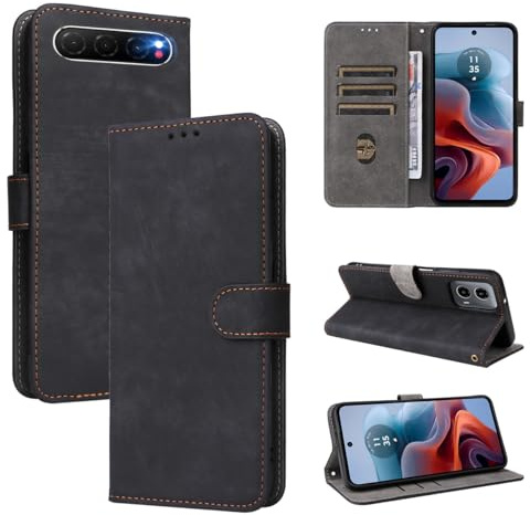 MOJIA Cover per ZTE Nubia Air, Custodia Flip Portafoglio per Telefono con Supporto e Slot per Schede, PU Custodia Con Funzione Antifurto RFID. Nero